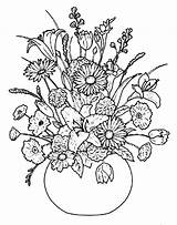 Coloring Vase Flowers Pages Bouquets Drawing Kids Flower Flores Colorear Ramos Boeketten Adults Embroidery Fun Para Adult Kleurplaten Detailed Beautiful sketch template