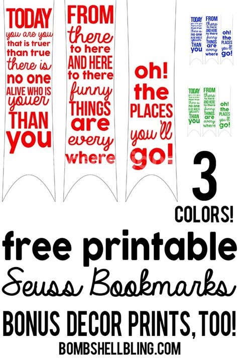 free printable dr seuss bookmarks