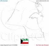 Kuwait Outline Flag Illustration Map Royalty Clipart Vector Perera Lal Regarding Notes sketch template