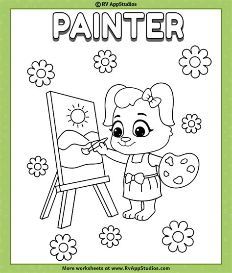 painter  coloring pages printable painting pages