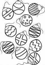 Coloring Christmas Ornaments Pages Balls Printable Print sketch template