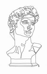 David Michelangelo Drawing Line Outline Drawings Statue Greek Tattoo Abstract Bust Choose Board Sketches sketch template