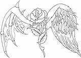 Wings Coloring Pages Heart Angel Cross Roses Hearts Drawing Crosses Drawings Adults Realistic Color Print Wing Tattoo Angels Printable Adult sketch template