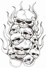 Flames Skulls Tattoos Thelob Airbrush Tatoos sketch template