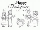 Thanksgiving Coloring Pages Printable Kids Pilgrim Indian Color Printables Family Preschool Native Mayflower Children American Happy Print Turkey Printing Treat sketch template