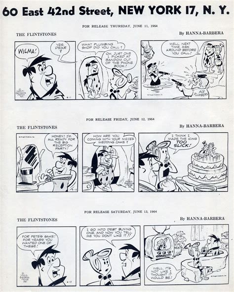 comic strips of the 1960s 1960s flintstones comic strips