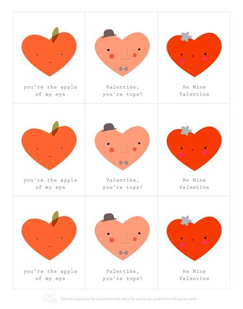 printable valentines day cards  students