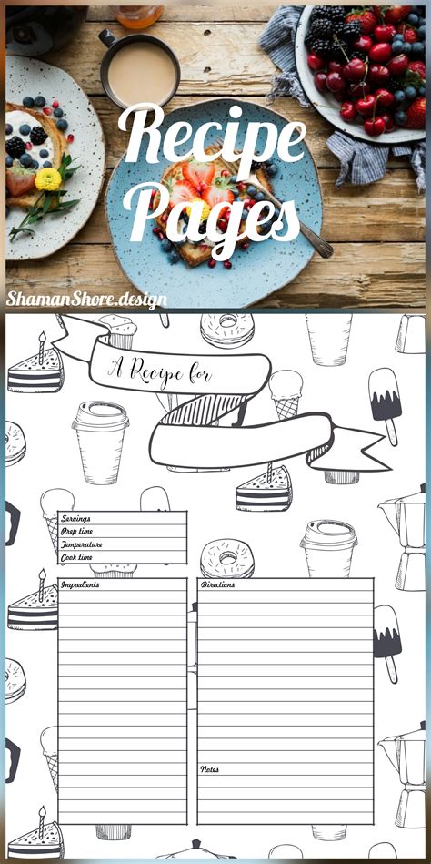 shshprintables printable recipe card template recipe templates