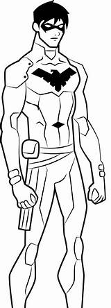 Nightwing Handsome Coloring Pages Categories sketch template