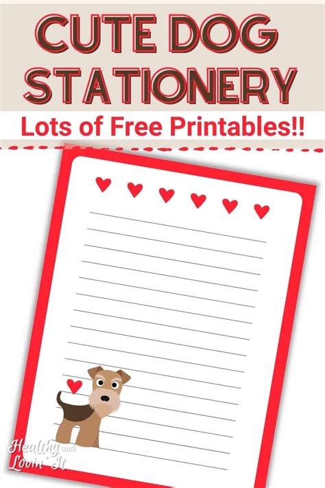 printable dog stationery   designs
