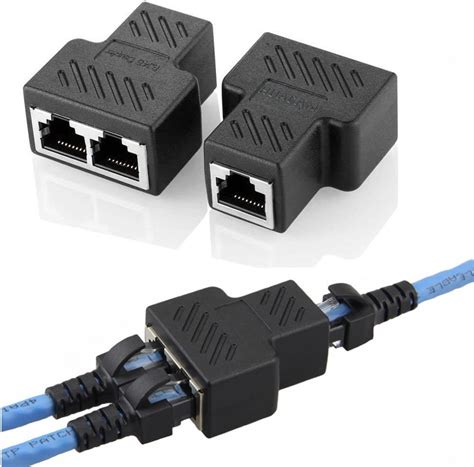 amazoncom rj splitter connector adapter wuedozue usb  rj port dual female    pc