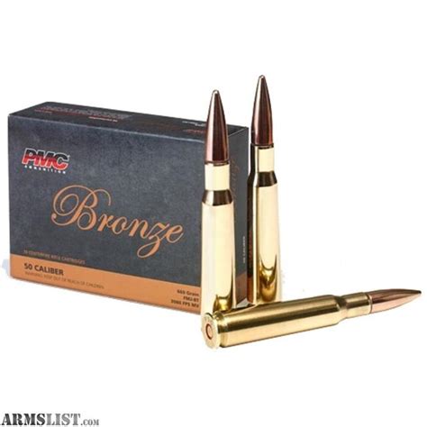 Armslist For Sale Pmc Ammo 50a Bronze Ammunition 50 Bmg 660gr Fmj