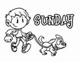 Sunday Coloring Monday Coloringcrew Days Week sketch template