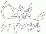 Umbreon Espeon Ausmalbilder Nachtara Lineart Becuo Pokémon Coloringhome sketch template