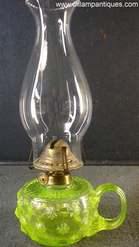 Vaseline Glass Lamp For Sale Oil Lamp Antiques