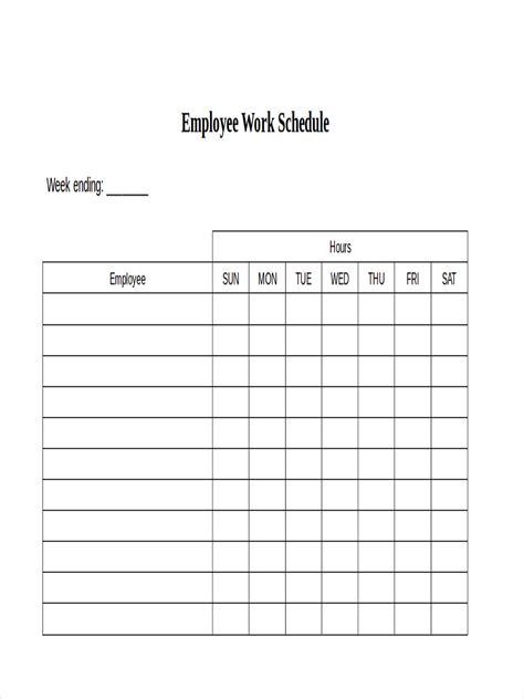 blank schedule  examples format  examples
