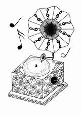 Coloring Gramophone Favecrafts sketch template