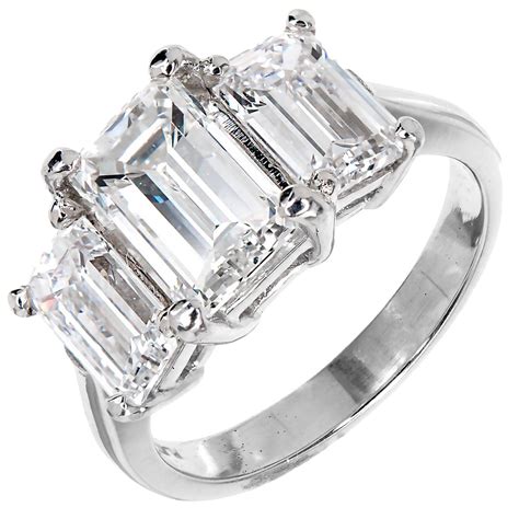 peter suchy emerald cut diamond  stone platinum ring  stdibs