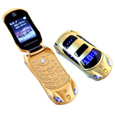 original newmind  flip mini phone  camera dual sim led light   screen luxury car