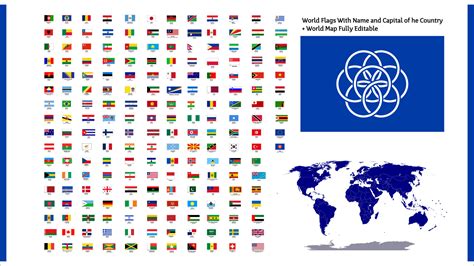 editable world map  countries flags    countries