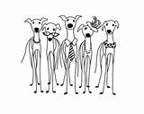 Greyhound Greyhounds Windhund Whippet Windhunde Skizzen Zeichenkunst sketch template