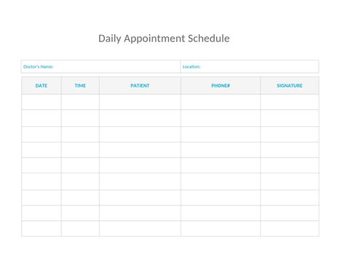 images  printable daily appointment sheets  printable