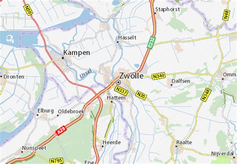 zwolle map detailed maps   city  zwolle viamichelin