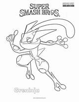 Coloring Greninja Smash Super Pages Brothers Pokemon Bros Fun Popular sketch template