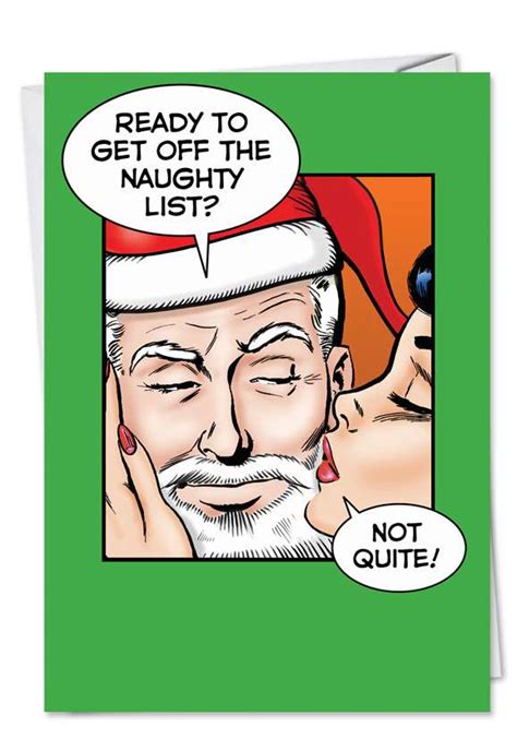 humor naughty list christmas greeting card lustig