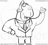 Ape Businessman Cartoon Waving Clipart Outlined Coloring Vector Thoman Cory Royalty sketch template