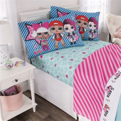 lol surprise kids bedding sheet set blue  pink walmartcom