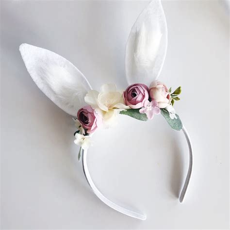 bunny ear headband bunny crown bunny ear flower crown bunny ears