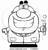 Test Tube Coloring Cartoon Clipart Scientist Holding Pudgy Outlined Male Cory Thoman Vector Getcolorings Pages Print sketch template