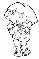 Dora Explorer Coloring Pages Map Backpack Printing sketch template