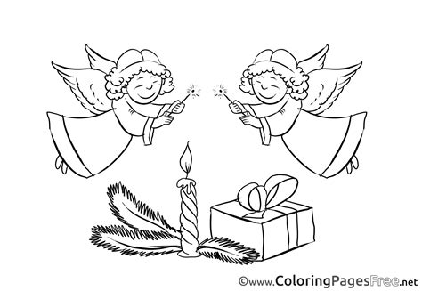 angels colouring page christmas