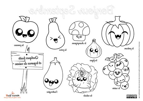 dessin de fruits  legumes nouveau  coloriage fruits  legumes