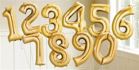 gold number balloons party city