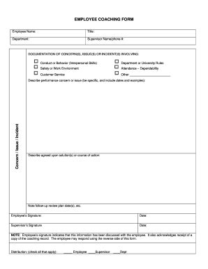 employee coaching form template flyer template