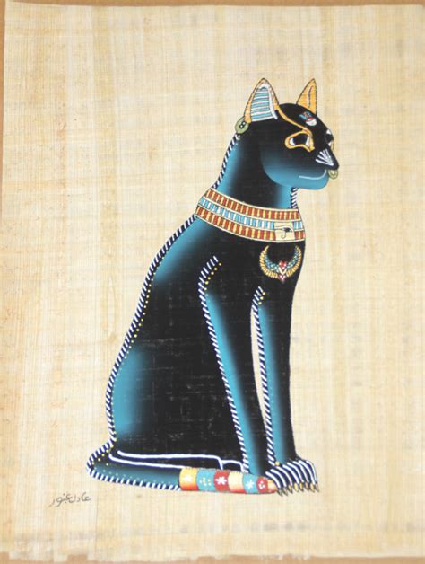 wall art decor egyptian papyrus egyptian bastet goddess cat hand