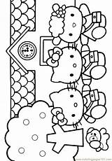Kitty Hello Coloring Library Color sketch template