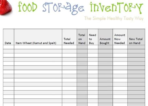 pantry inventory templates   xlsx docs  pantry