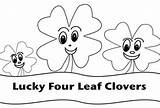 Good Luck Coloring Clover Leaf Four Three sketch template