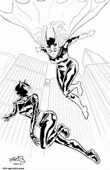 Catwoman Cherchent Batgirl sketch template