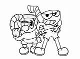 Coloring Pages Cuphead Bosses Cartoon sketch template