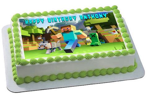 minecraft characters  edible birthday cake topper