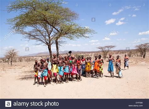 members of the samburu tribe in a traditional dance kenya