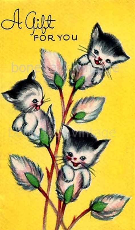 Kitten Pussy Willow Vintage T Tag Digital Download Etsy