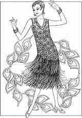 Coloring Pages Fashion 1920s Jazz Haven Creative Age Book Dover Color Fashions Publications Colouring Printable Adult Books Sheets Getcolorings Doverpublications sketch template