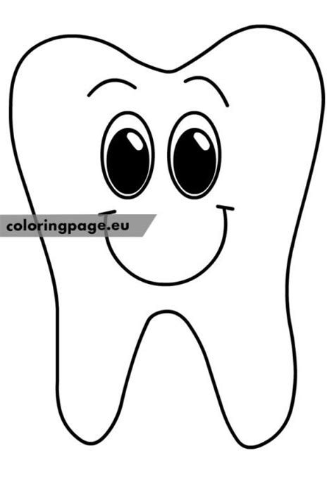 tooth character coloring page coloring page