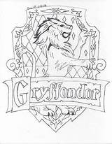 Gryffindor Coloriage Gryffondor Blason Crests sketch template
